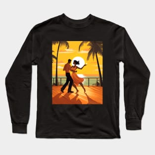 Couple Dancing Salsa On The Dancefloor Long Sleeve T-Shirt